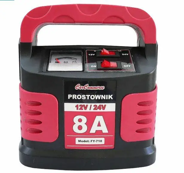 Prostownik Samochodowy do Akumulatora Auta 12V/24V 8A - z Zabezpieczeniami Rabat