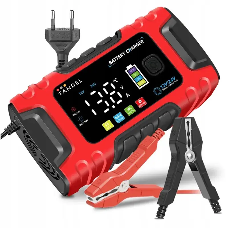 AUTOMATYCZNY INTELIGENTNY PROSTOWNIK ŁADOWARKA AKUMULATORA LCD 24V 12V 10A Darmowa dostawa