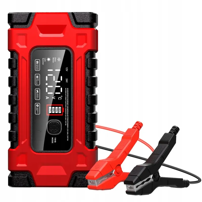 AUTOMATYCZNY PROSTOWNIK INTELIGENTNA ŁADOWARKA AKUMULATORA LCD 12V/24V 10A Promocja