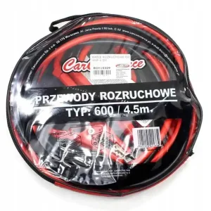 Przewody Rozruchowe do Auta 600A 4,5m, Metalowe Klipsy, Wysoka Jakość Premium