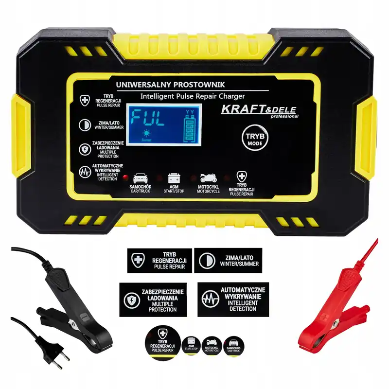 PROSTOWNIK AKUMULATOROWY AUTOMATYCZNY FUNKCJA NAPRAWY 12/24V ŁADOWARKA 10A Autentyczny