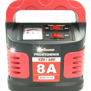 Prostownik Samochodowy do Akumulatora Auta 12V/24V 8A - z Zabezpieczeniami Autentyczny