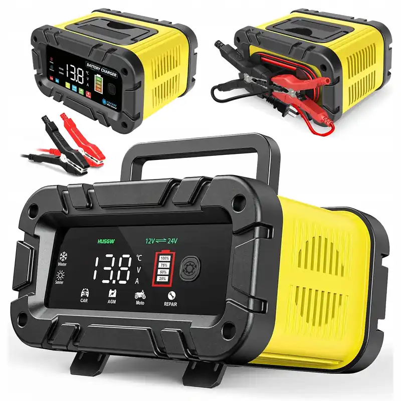 Prostownik z Boosterem do Akumulatorów 12/24V Ładowarka Mikroprocesorowa Oryginalny