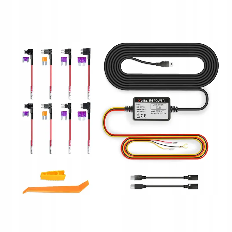 2 x Zasilanie SmartBOX Xblitz R6 tryb-u PARKINGOWEGO KAMER-a do auta USB-C Premium