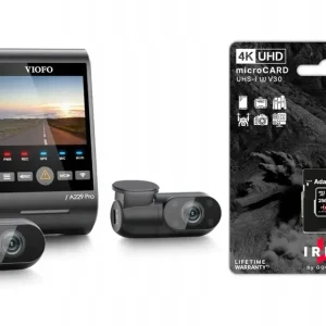 Bezpieczna płatność KAMERA SAMOCHODOWA VIOFO A229 PRO 4K+2K+FHD 3CH HDR GPS + KARTA IRDM 256GB
