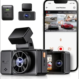 Wideorejestrator Vantrue E3 3ch przód tył wnętrze Oferta limitowana