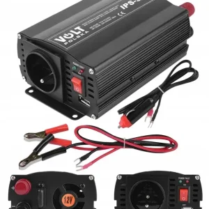 Kup teraz PRZETWORNICA SAMOCHODOWA AKUMULATORA 12V 230V 350W 500W VOLT POLSKA + USB