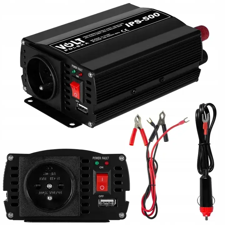 Tylko dziś PRZETWORNICA 24V 230V SAMOCHODOWA NAPIĘCIA 500W