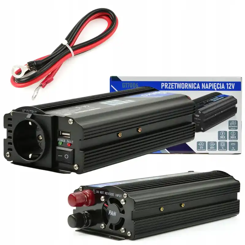 GEKO PRZETWORNICA NAPIĘCIA 12V/230V 800/1600W Oferta limitowana