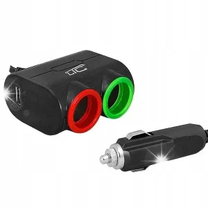 Kup teraz ROZDZIELACZ ROZGAŁĘŹNIK ZAPALNICZKI ADAPTER 2 GNIAZDA + 1 USB 12V/24V