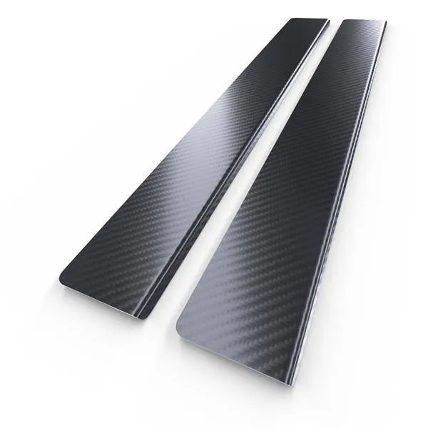 Bezpieczna płatność Stalowe nakładki na progi do Opel Astra G Hatchback (3 drzwi) - (1998-2009) - Croni - Standard - czarny (folia carbon)