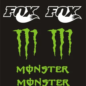 Popularny Fox Monster Energy naklejki kask motocykl quad rower TUNING YESS NAKLEJKI