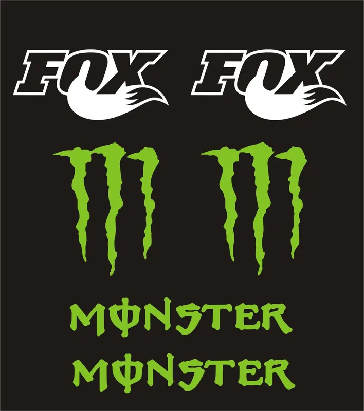 Popularny Fox Monster Energy naklejki kask motocykl quad rower TUNING YESS NAKLEJKI