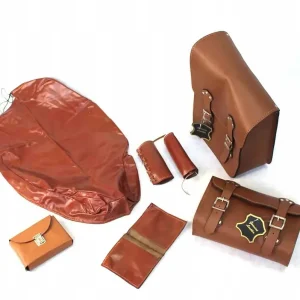 Pokrowiec Manetek Skóra Naturalna Czarny SAKWA ROLKA do Motocykla Promocja