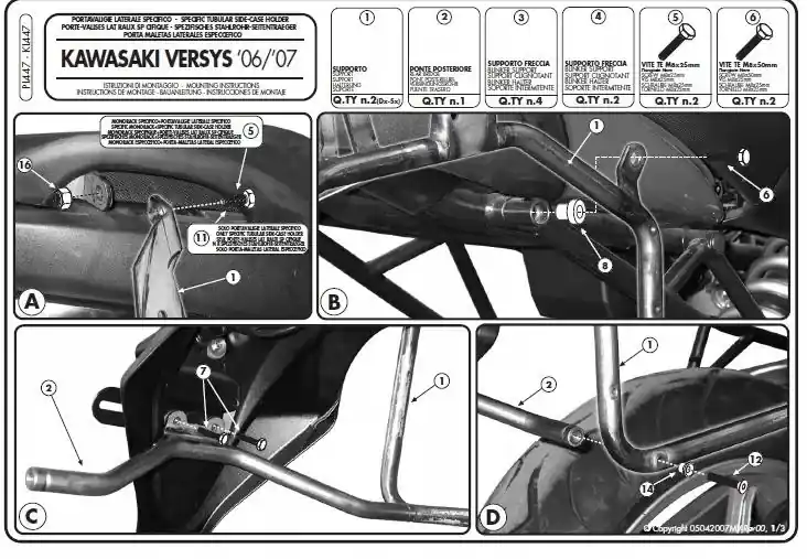 Darmowa dostawa KAPPA STELAŻ KUFRÓW BOCZNYCH MONOKEY KAWASAKI VERSYS 650 (06-09) - RÓWNIEŻ