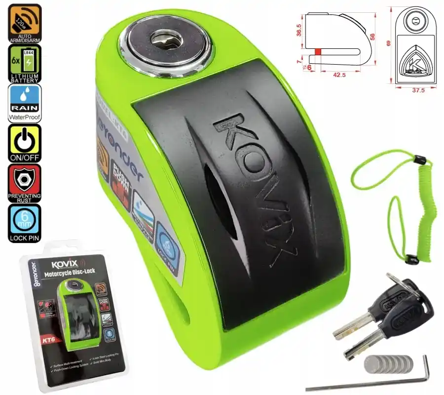 Blokada tarczy hamulcowej KOVIX KT6 fluo zielony Darmowa dostawa