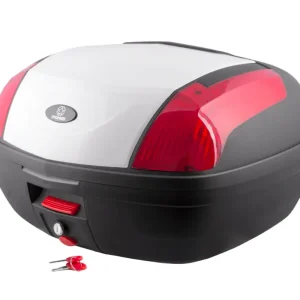 Nowy Kufer Moretti Mr-889, 46 L., Biały, Odblask Motocyklowy Na Kask Popularny