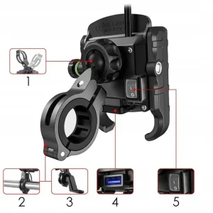 2 x Uniwersalny uchwyt motocyklowy +USB QC 3.0 Niska cena