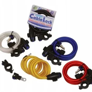 Tani Zamek rowerowy z linką Oxford 1,8m x 12mm, ciemny, stalowy zamek kombi