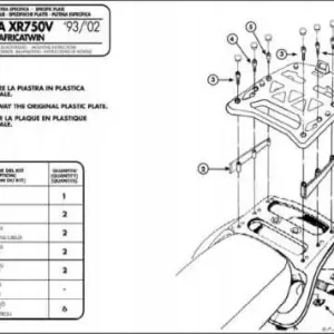 Bezpieczna płatność KAPPA STELAŻ KUFRA CENTRALNEGO HONDA XRV 750 AFRICA TWIN (93-02) ( Z PŁYTĄ