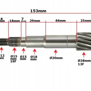 Tylko dziś WAŁEK SPRZĘGŁA ATV 150 DIABLO GŁÓWNY 157QMJ FUXIN