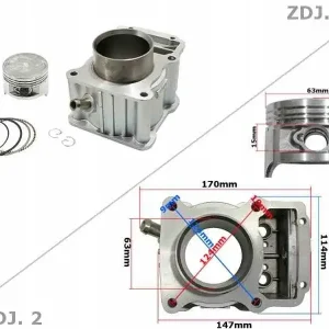 CYLINDER ATV 200 CG 63.5mm PIN 15mm LC QUAD LINCIN BASHAN SHINERAY LINHAI Wyprzedaż